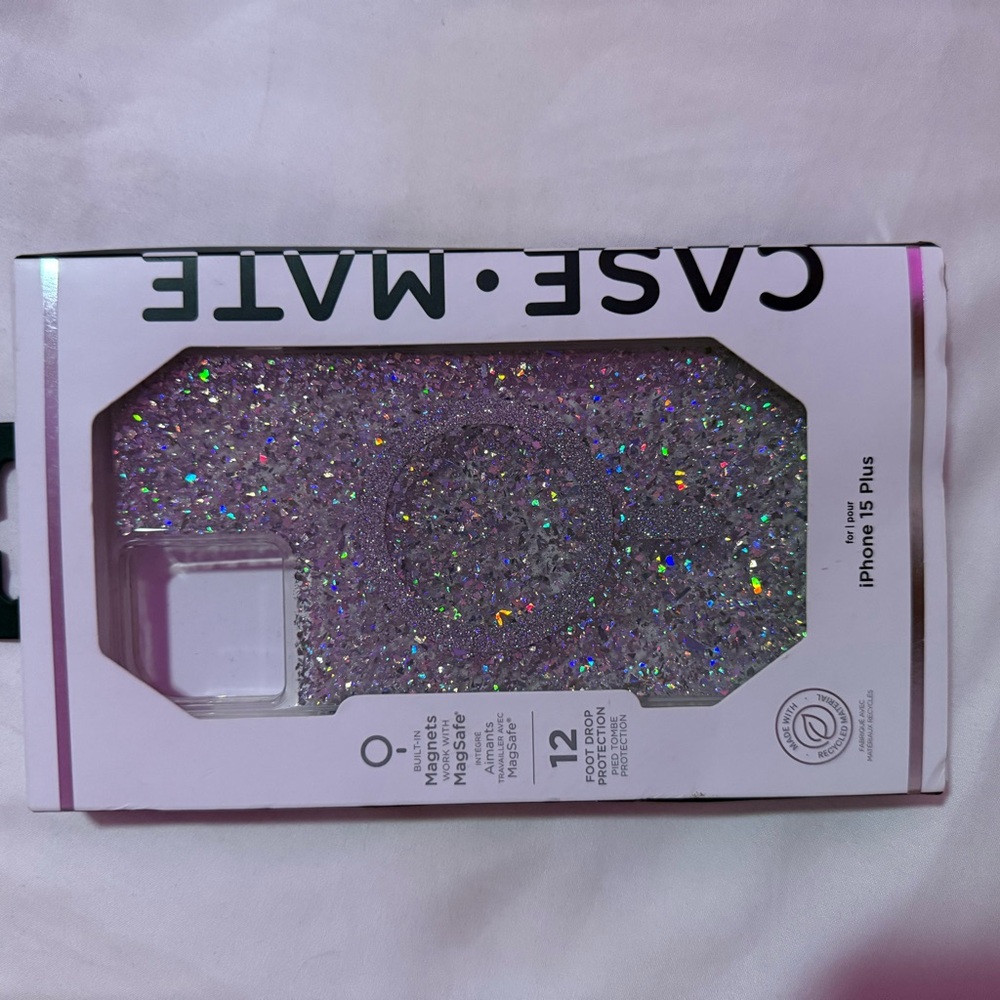 Case-Mate Glitter iPhone 15 plus Case - Silver